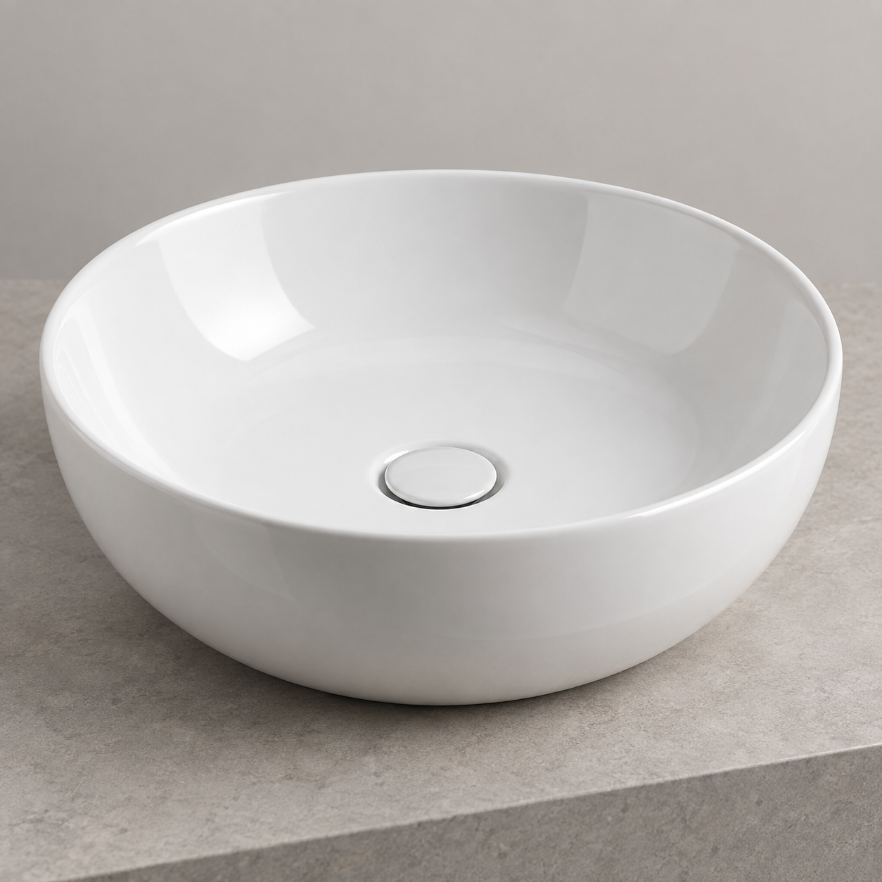 Gloss white countertop wash basin